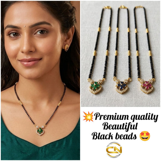 Premium Designer Black Beads Mangalsutra Necklace
